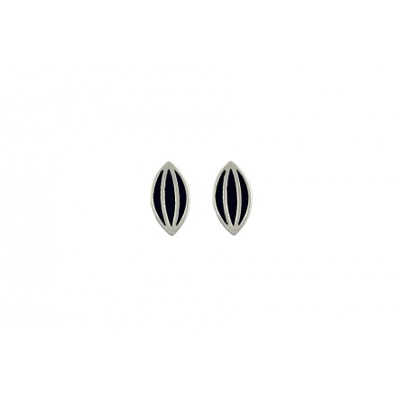 Σκουλαρίκια "Stripes" Μαύρο
