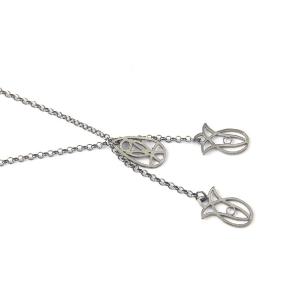 Necklace "Tulip" Black Platinum