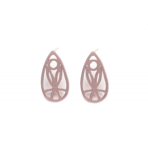 Earrings "Oval Tulip" Pink Gold