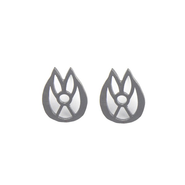 Earrings "Tulip" Black Platinum