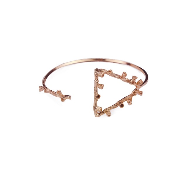 Bracelet  "Triangular Autumn Sprig" Pink Gold