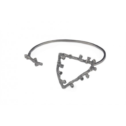  Bracelet  "Triangular Autumn Sprig" Black Platinum