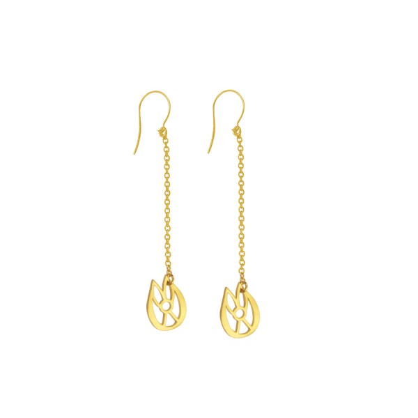 Pendant earrings "Tulip" Gold