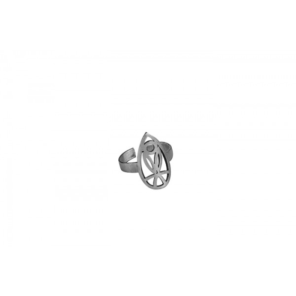 Ring "Oval Tulip" Black Platinum